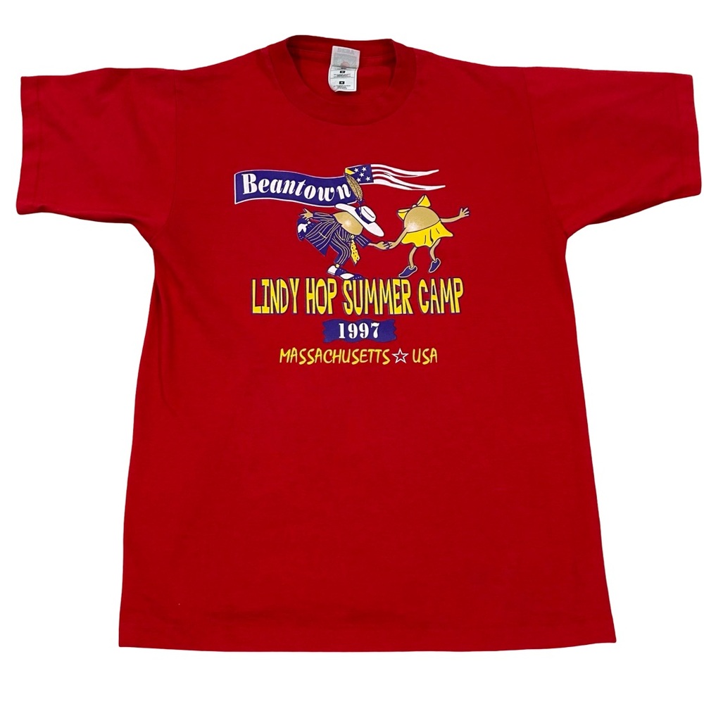 Rare Vintage Boston Beantown Lindy Hop Summer Camp 1997 T-Shirt Red Medium USA
